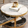 Nordic Round Tea Table Ausziehbarer Couchtisch aus Glas